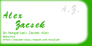 alex zacsek business card